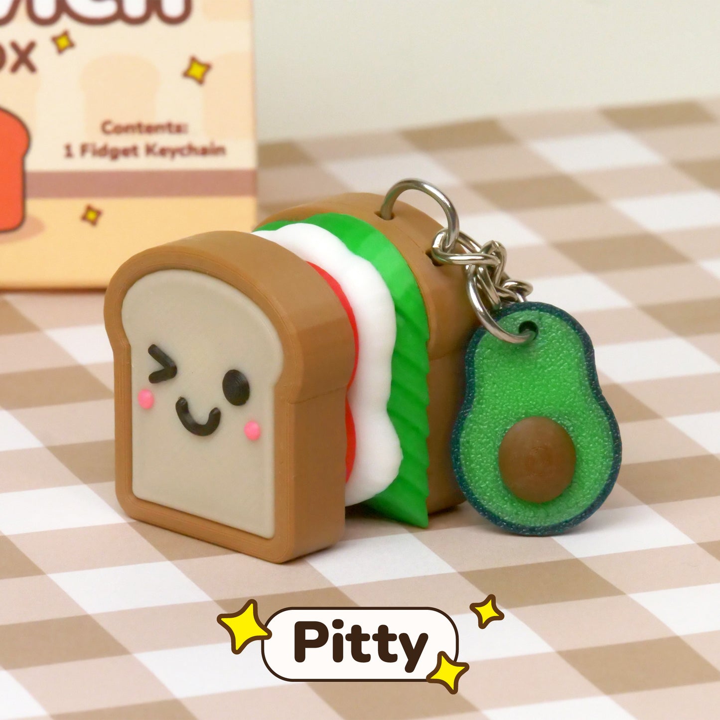 Sandwich Fidget Clicker Keychain Blind Box