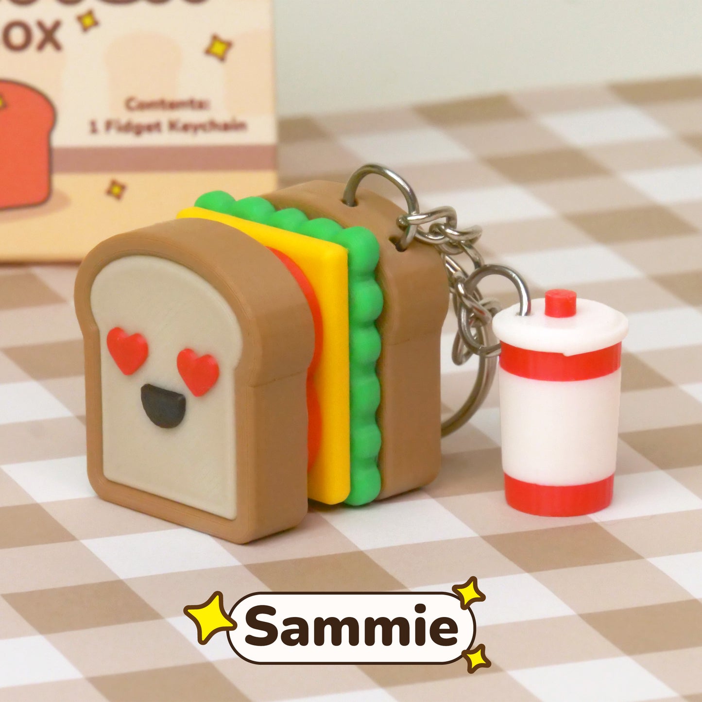 Sandwich Fidget Clicker Keychain Blind Box