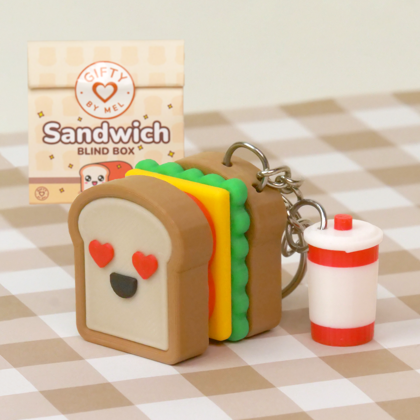 Sandwich Fidget Clicker Keychain Blind Box