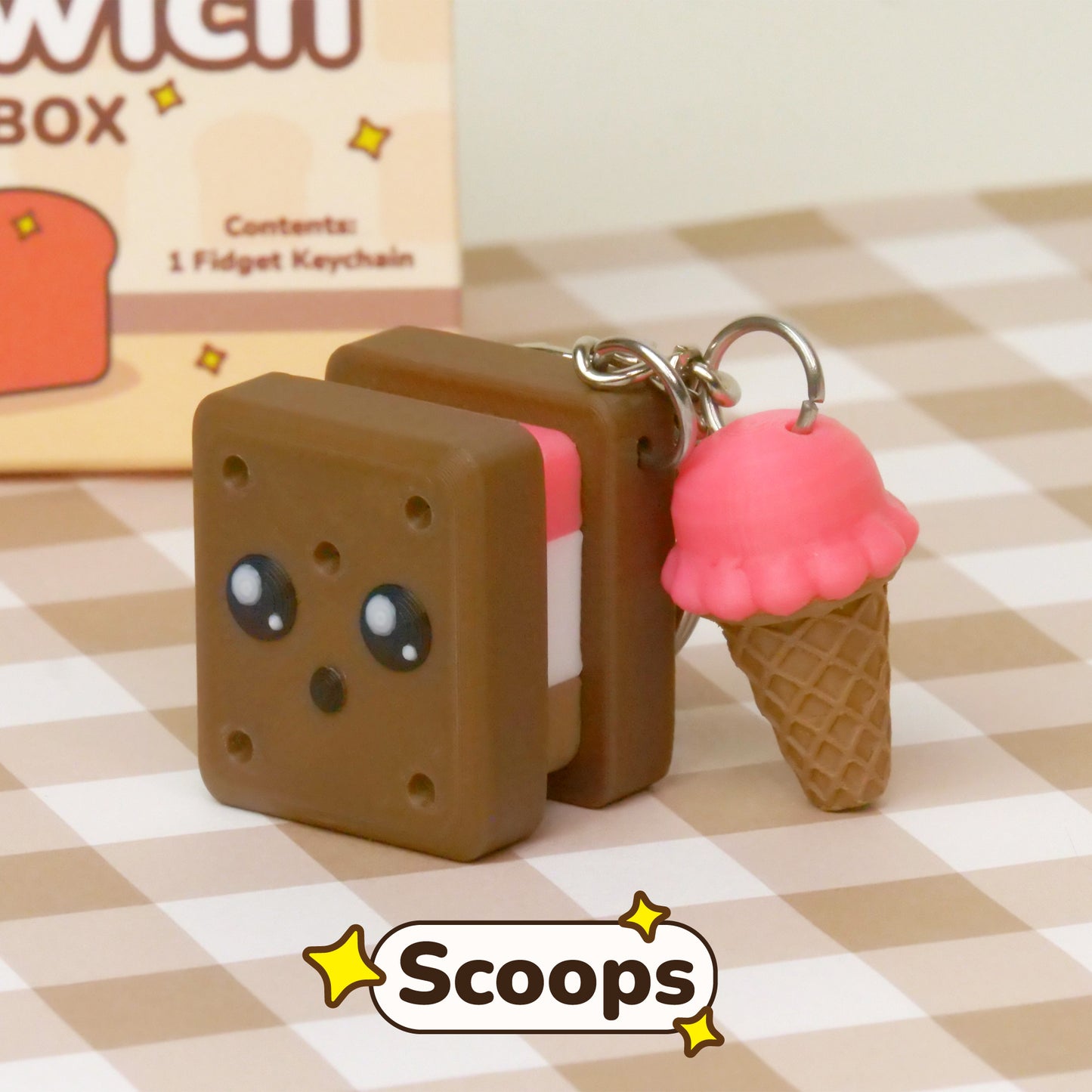 Sandwich Fidget Clicker Keychain Blind Box
