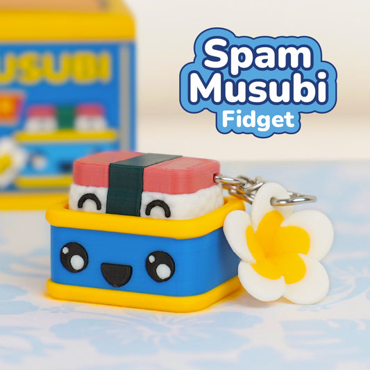Spam Musubi Fidget Clicker Keychain