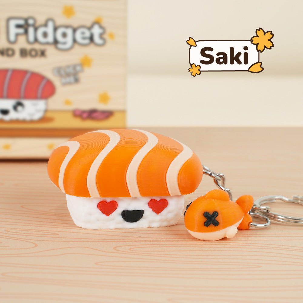 sakurahime⭐︎小さなお寿司あみぐるみ&酔っ払い猫キーホルダーセット Sushi Fidget Clicker Keychain Blind Box – Gifty by Mel